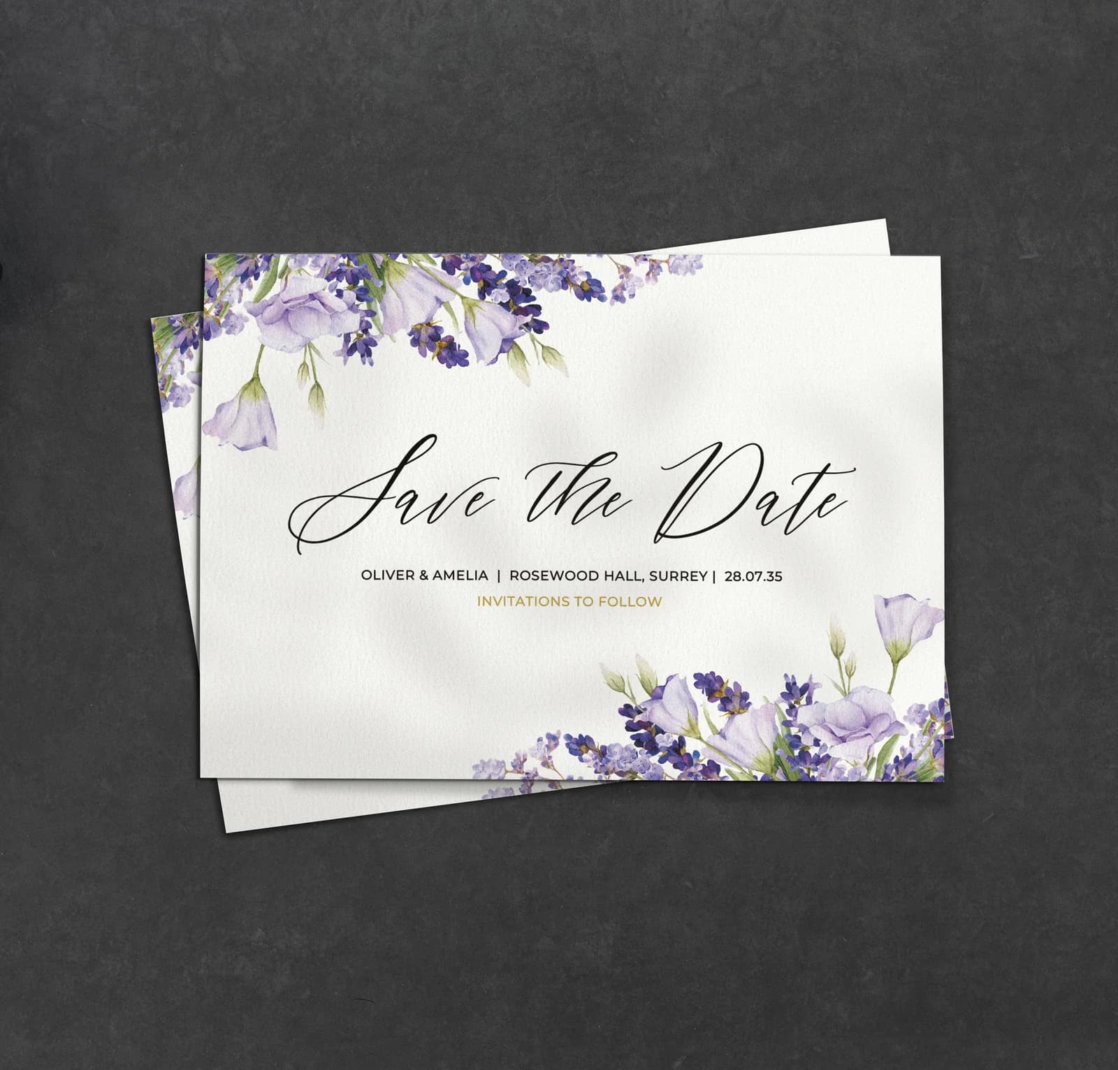 Lavender Save The Date — save the date wedding stationery