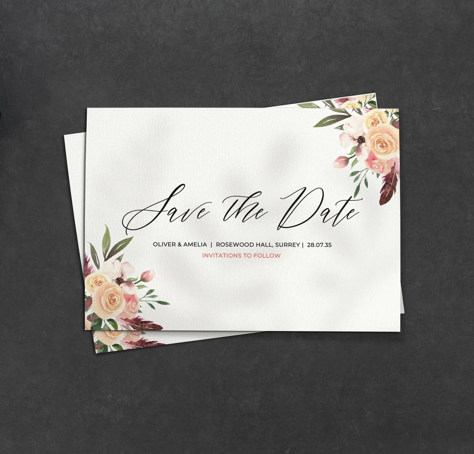 Rustic Floral Save The Date