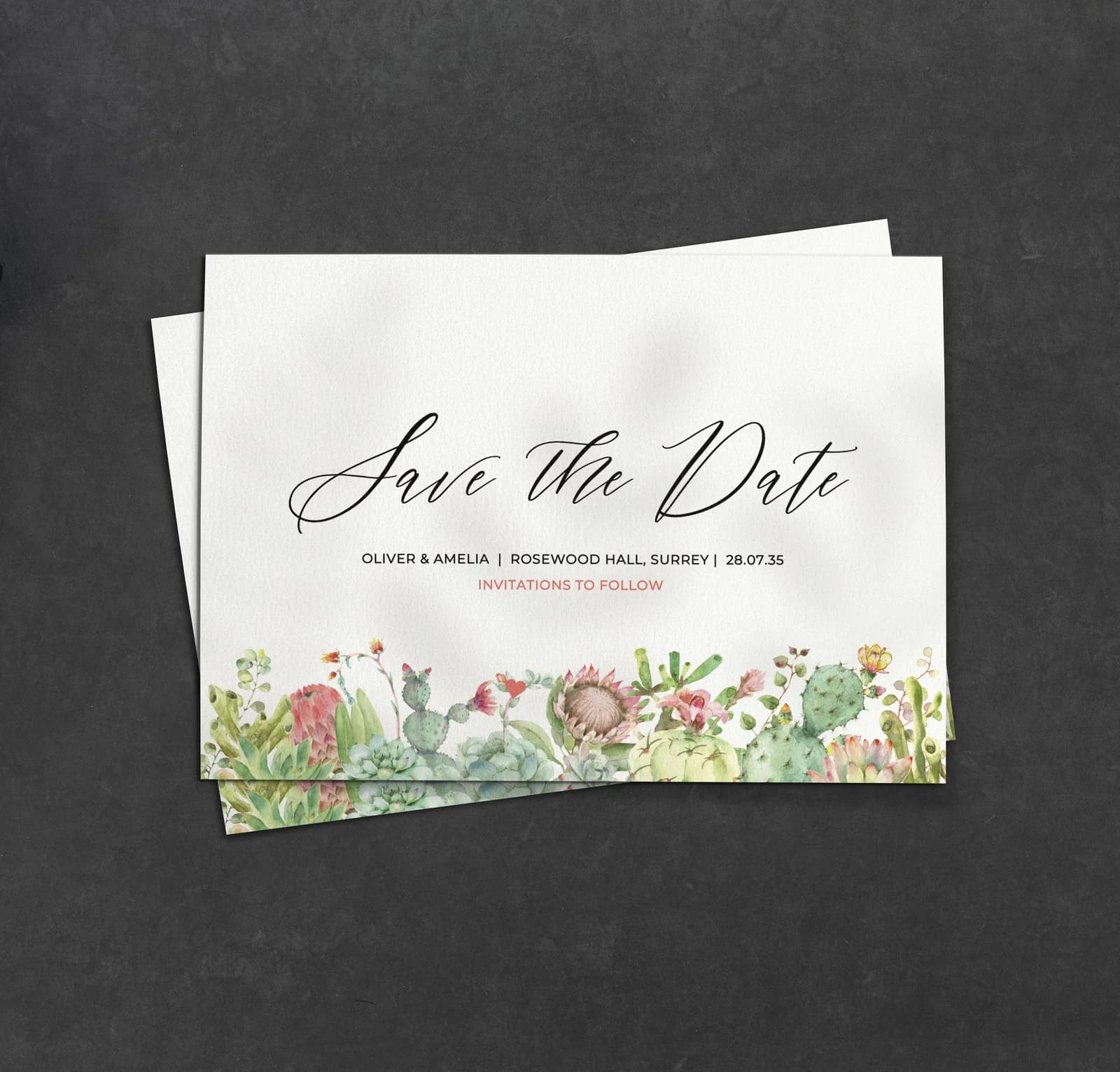 Succulents Save The Date