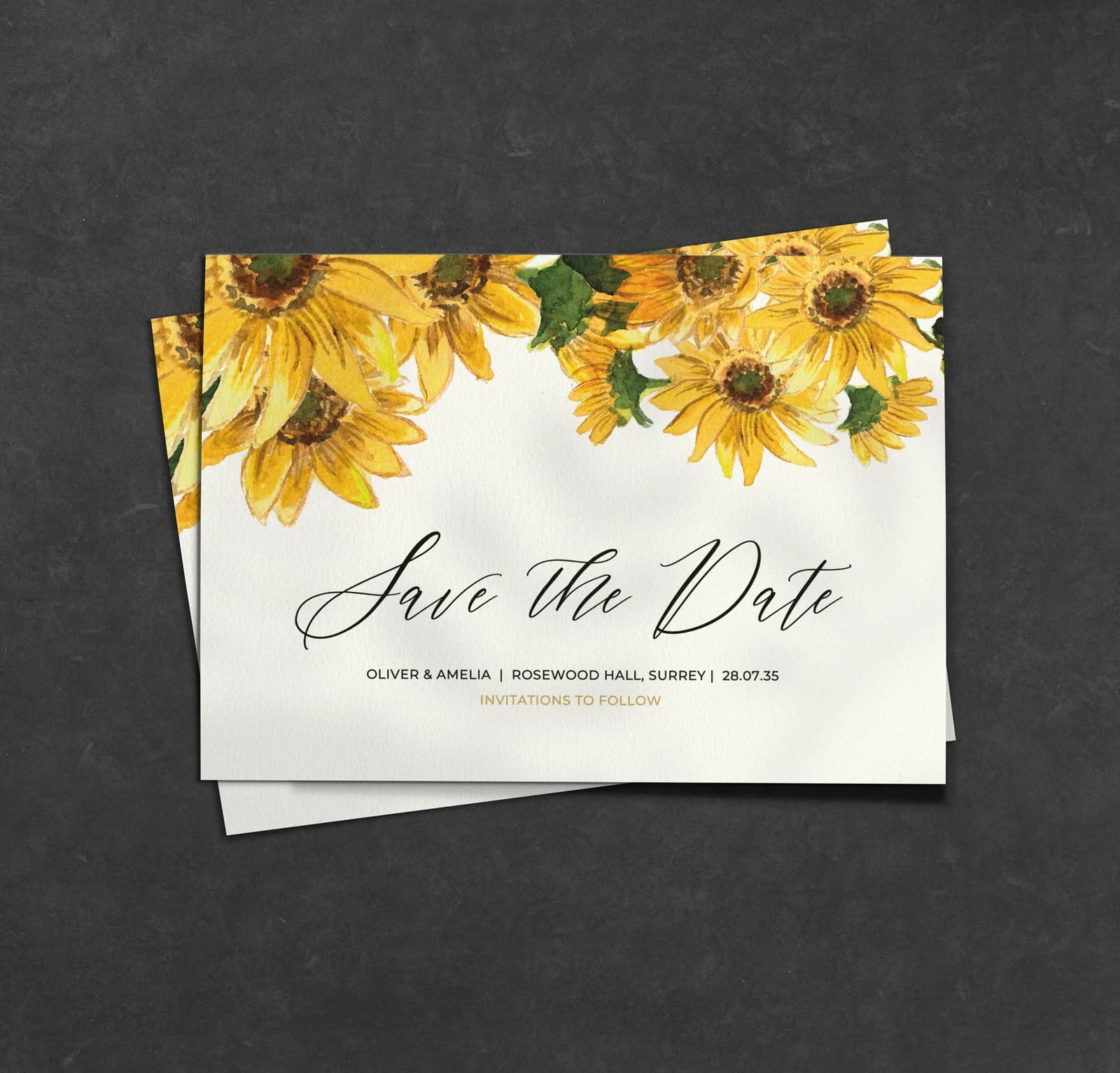 Sunflowers Save The Date
