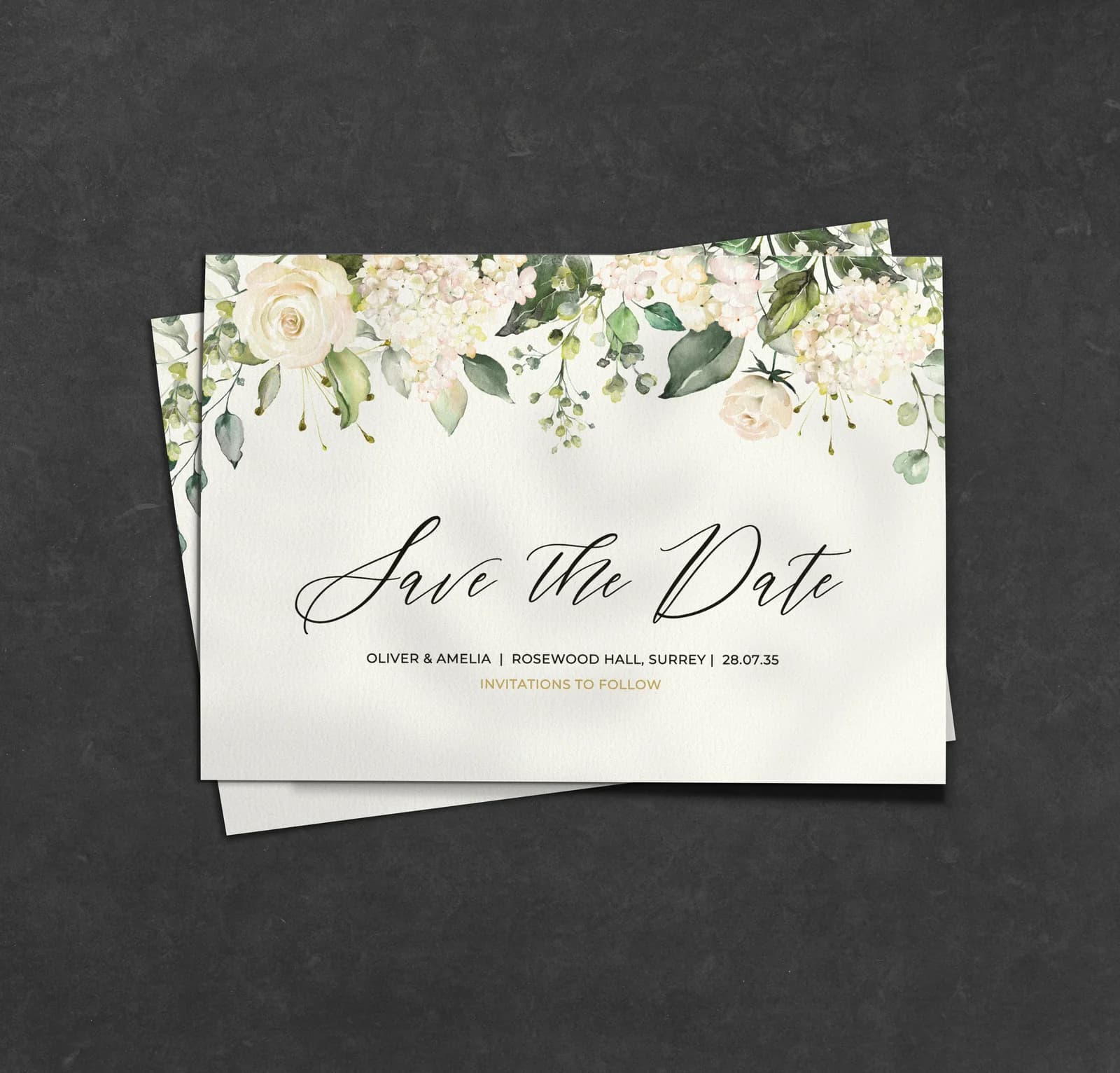 White Roses Save The Date