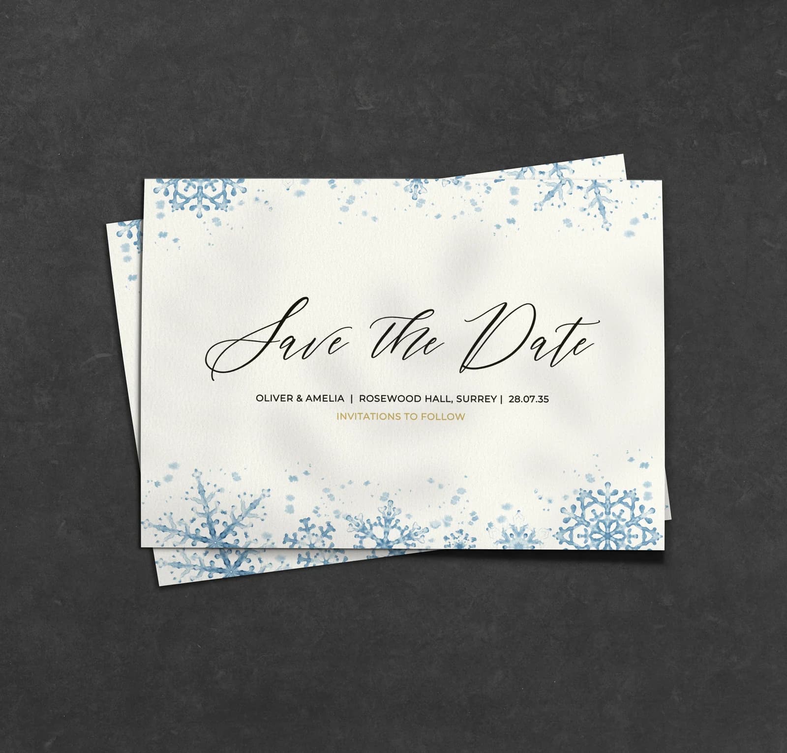 Winter Save the Date — save the date wedding stationery