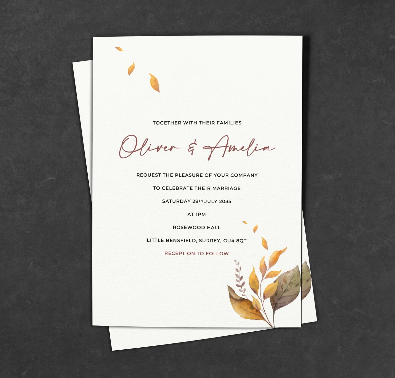 October Invitation — invitation wedding stationery