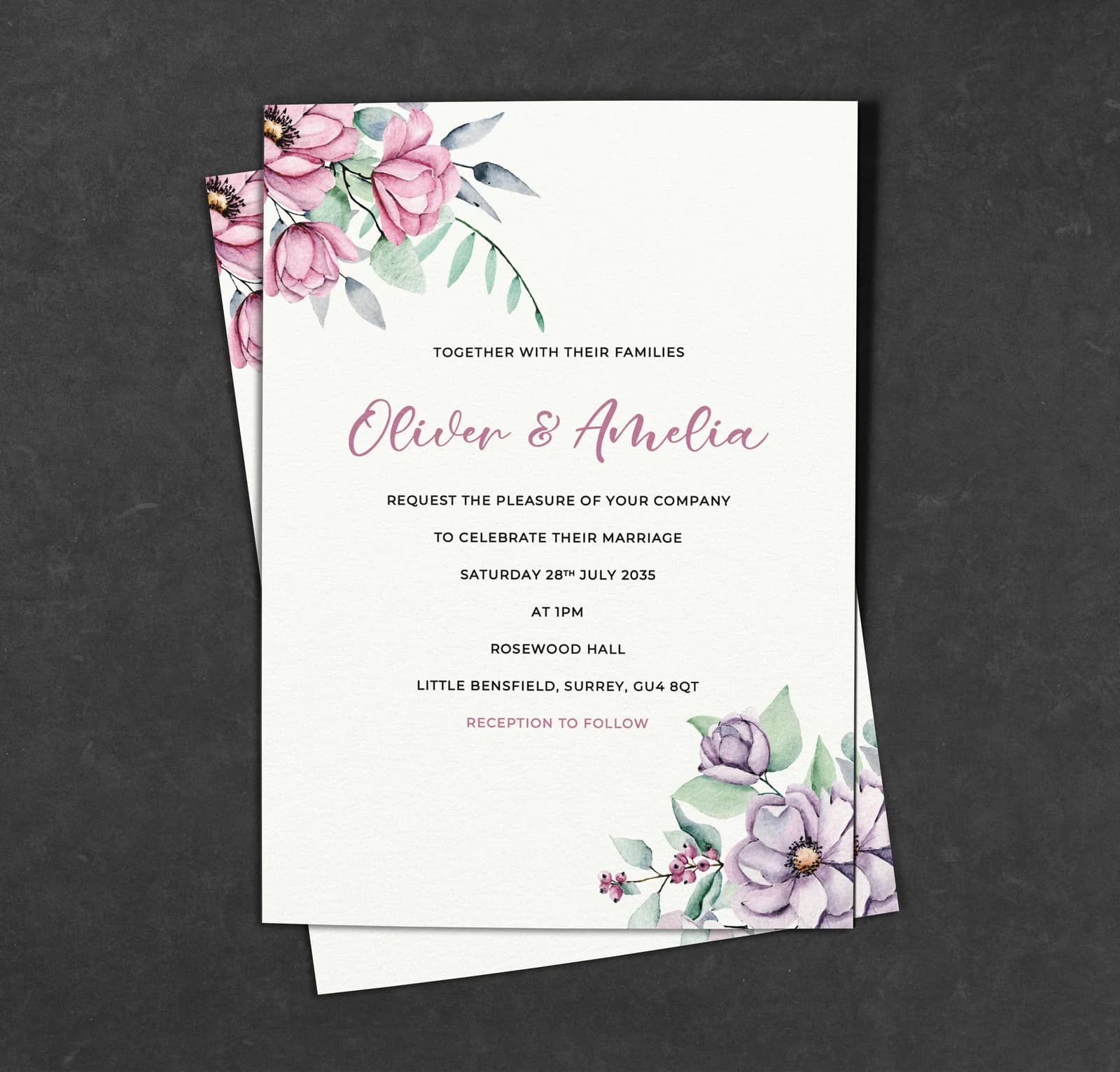 Purple & Pink Invitation