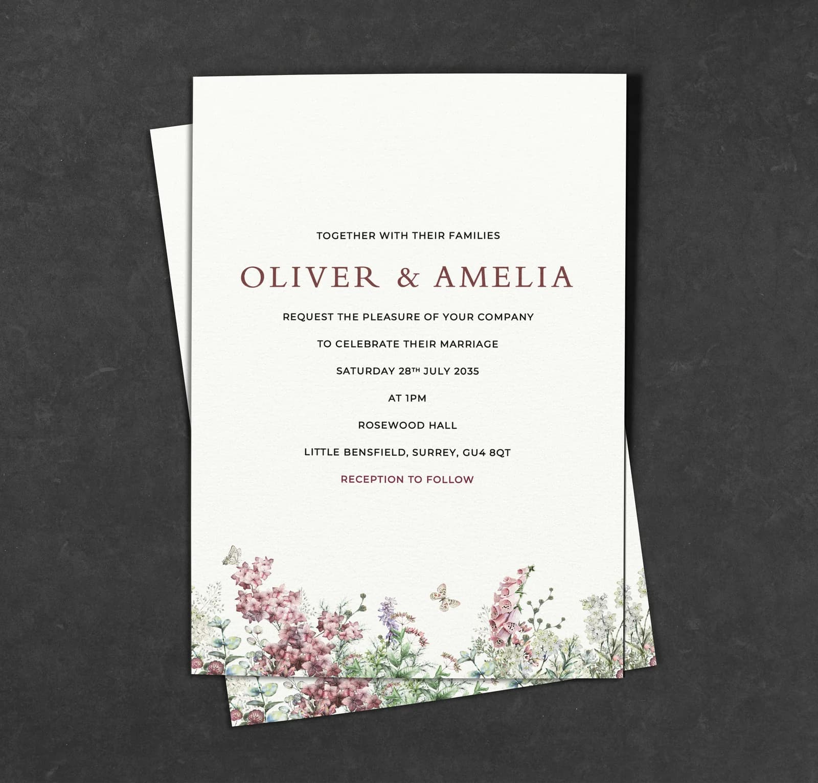 Wildflowers Invitation — invitation wedding stationery