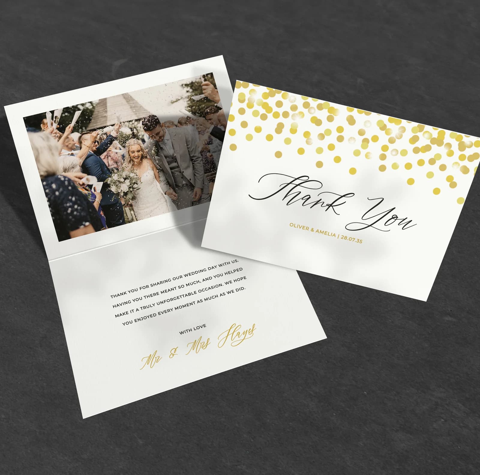 Confetti — Thank You Card — thank you wedding stationery
