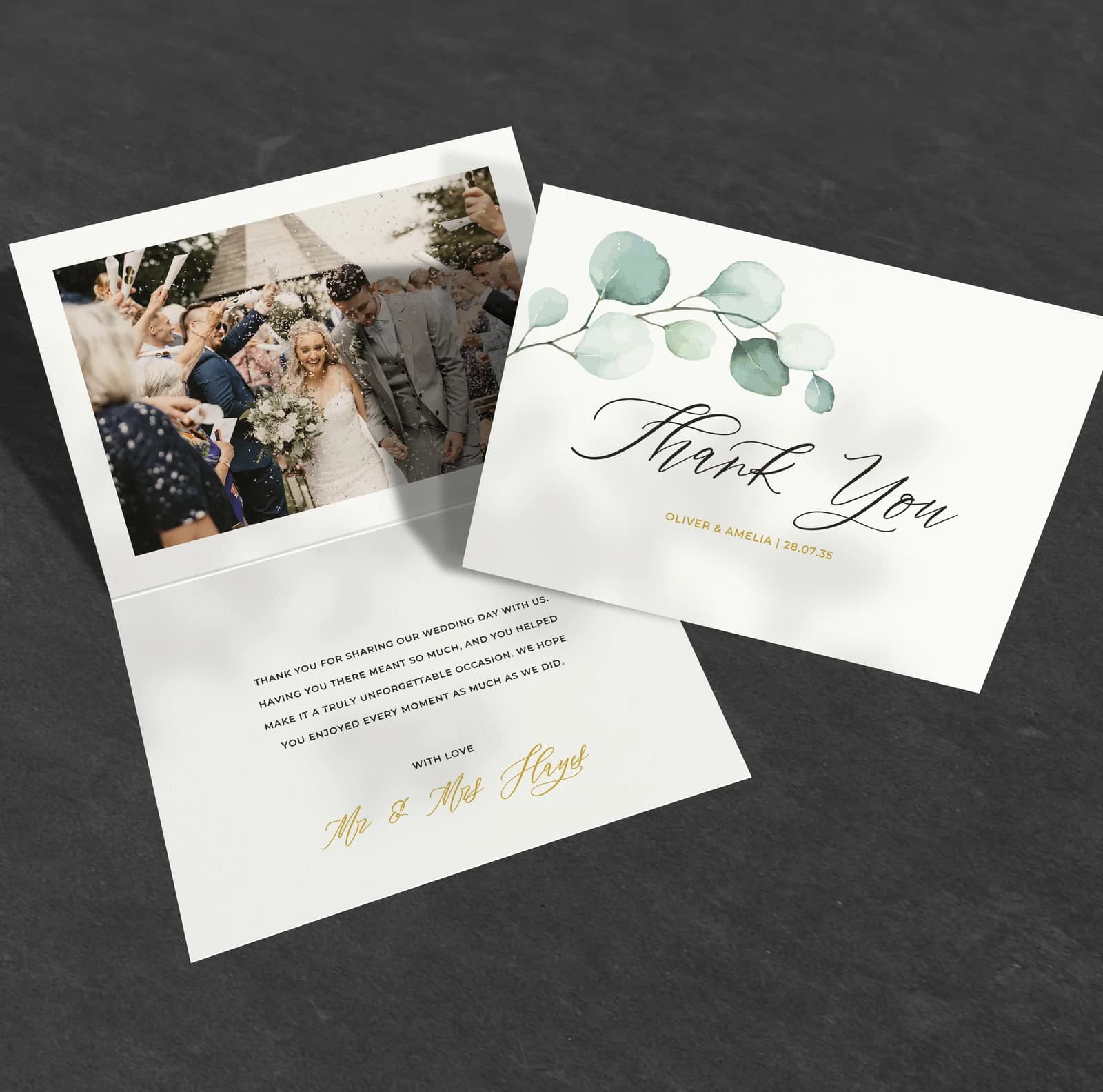 Eucalyptus Thank You Card — thank you wedding stationery
