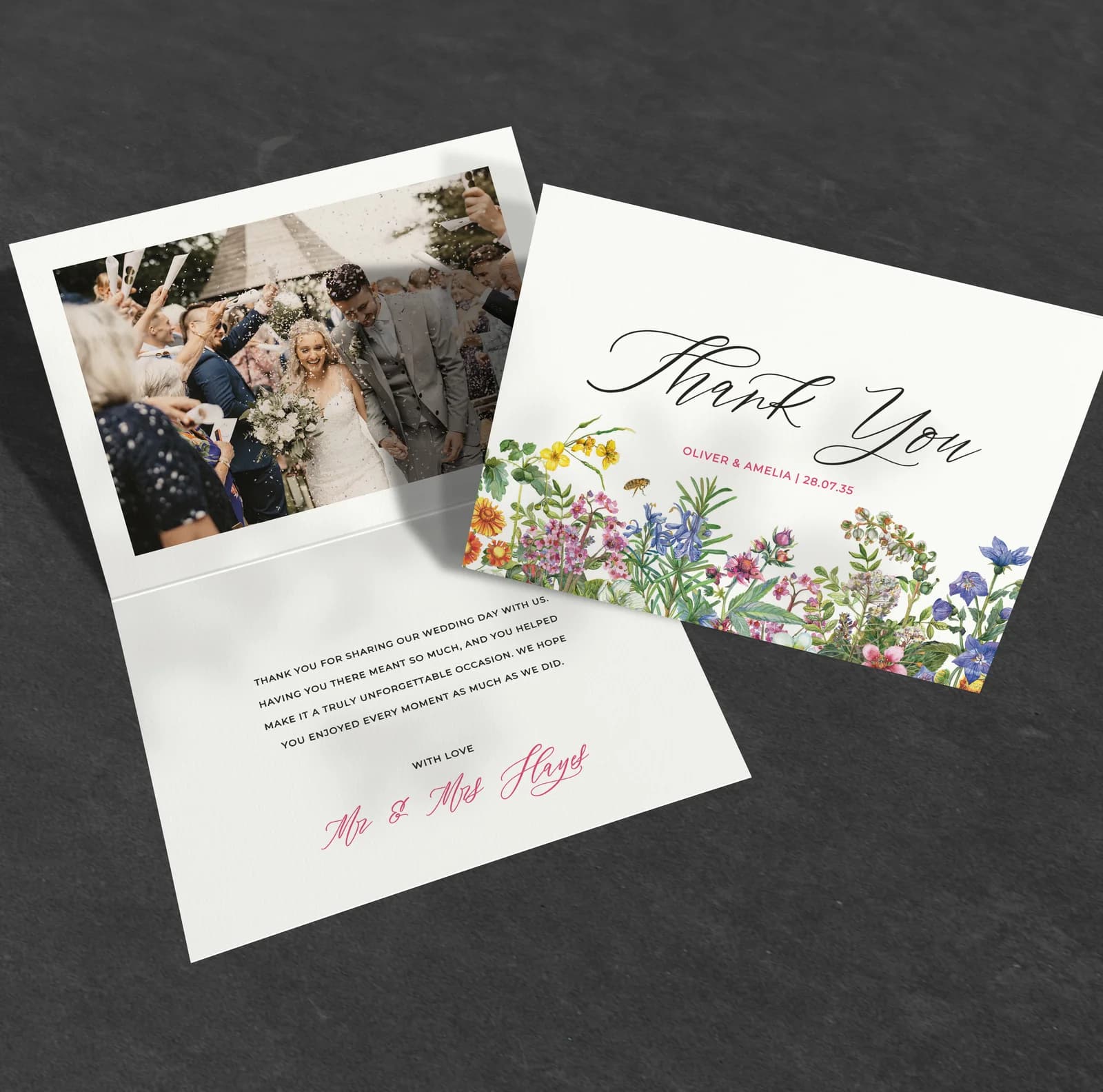 Spring — Thank You Card — thank you wedding stationery