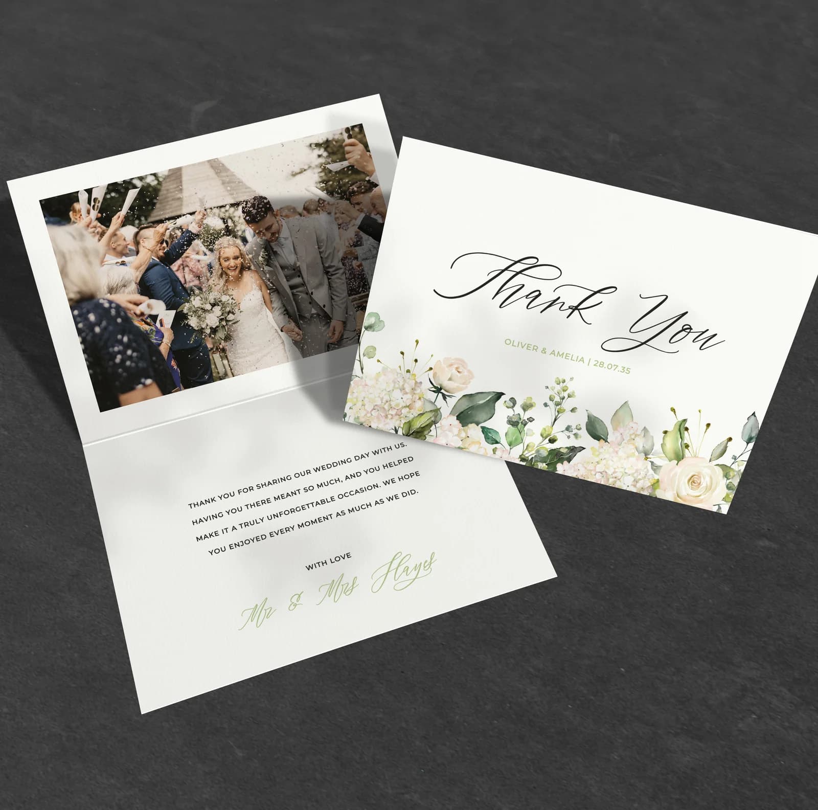 White Roses — Thank You Card